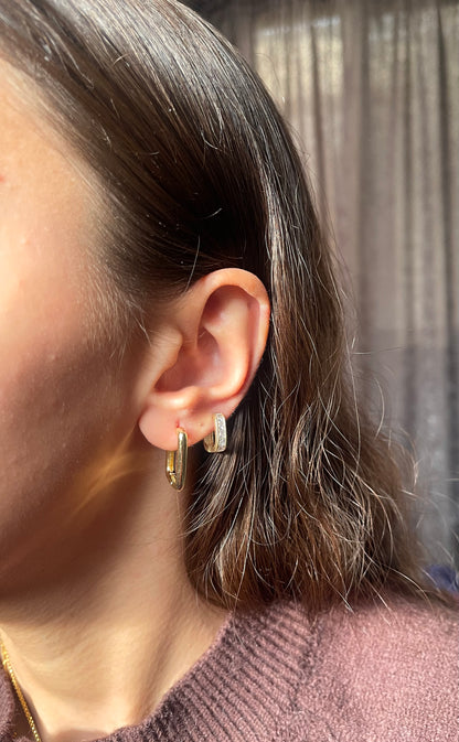 Square diamonds Hoops Earrings