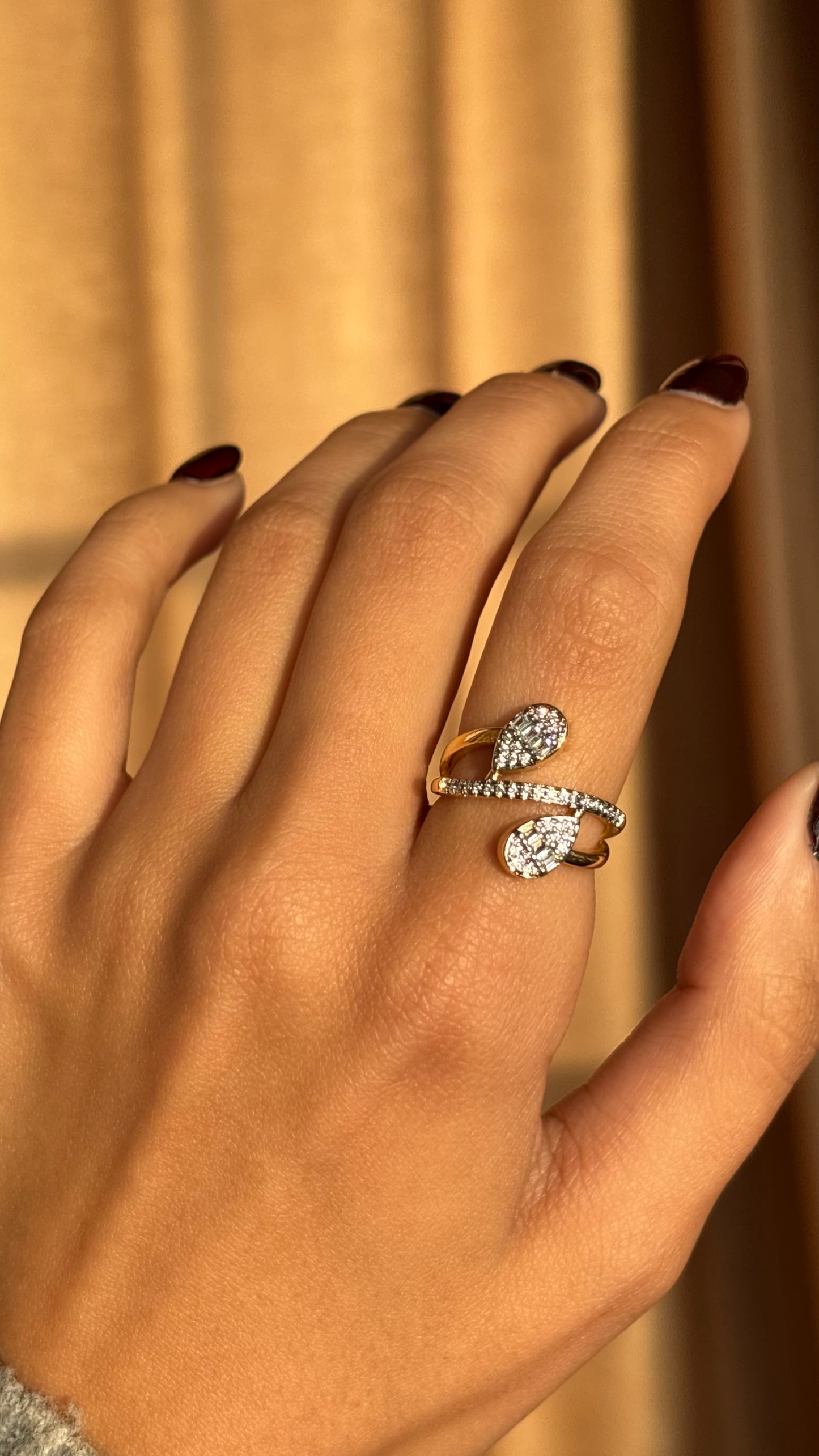 Double Pear Gold Ring