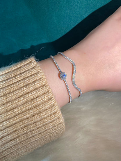 Wave Tennis Sliver Bracelet