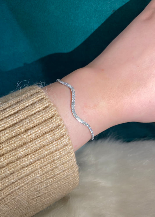 Wave Tennis Sliver Bracelet