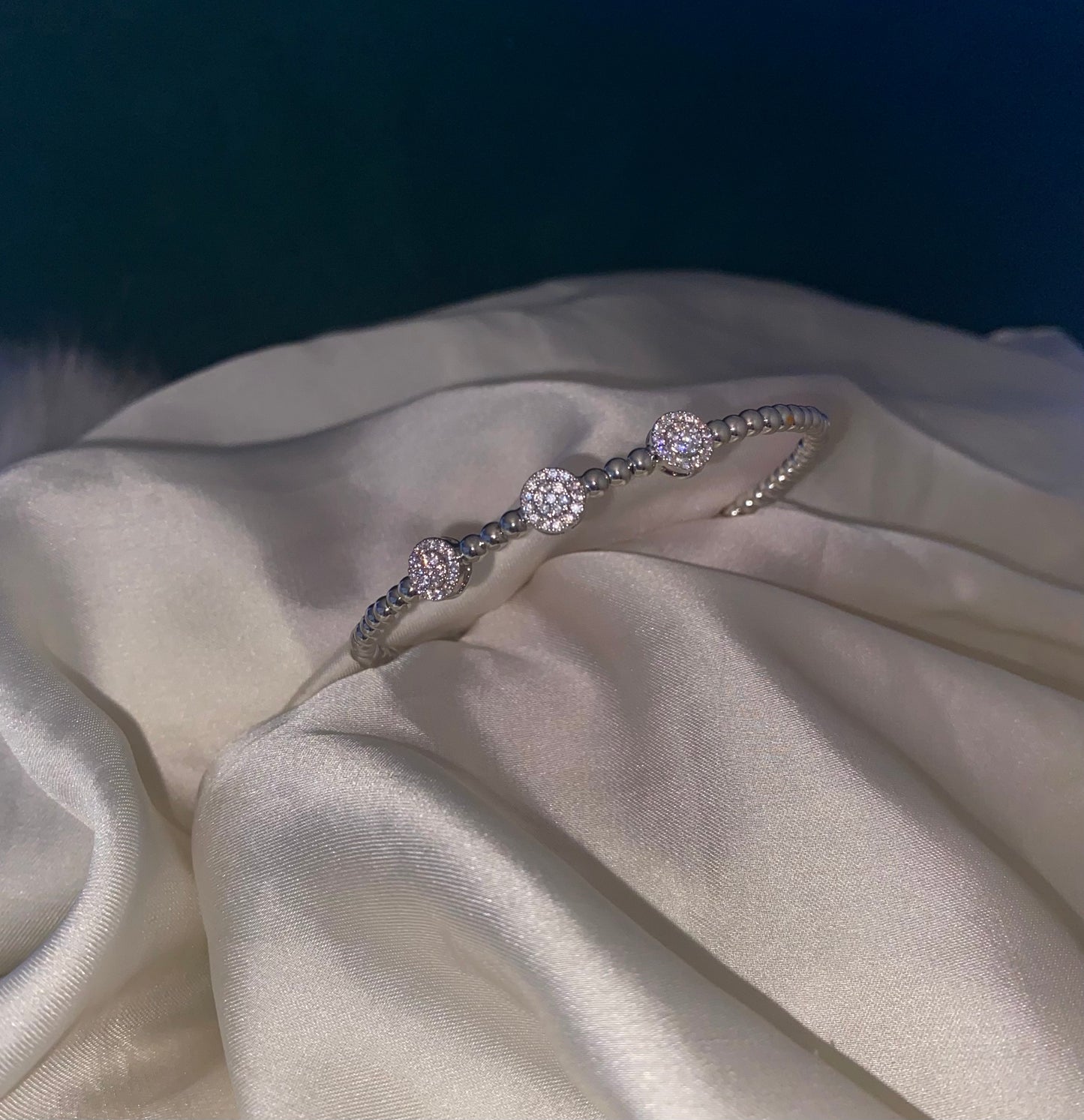 Triple Round Silver Bangle