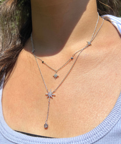 Single Starburst Silver Necklace