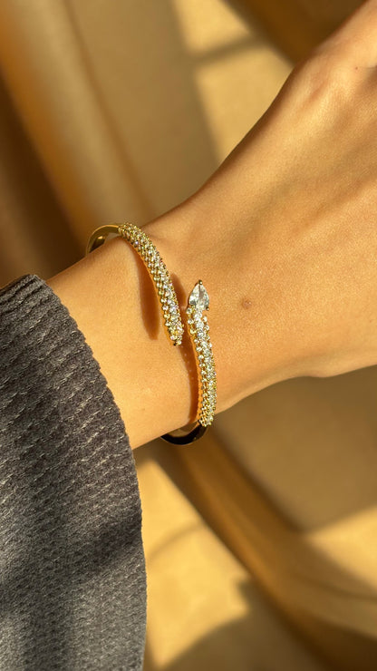 Wave Diamond Bangle