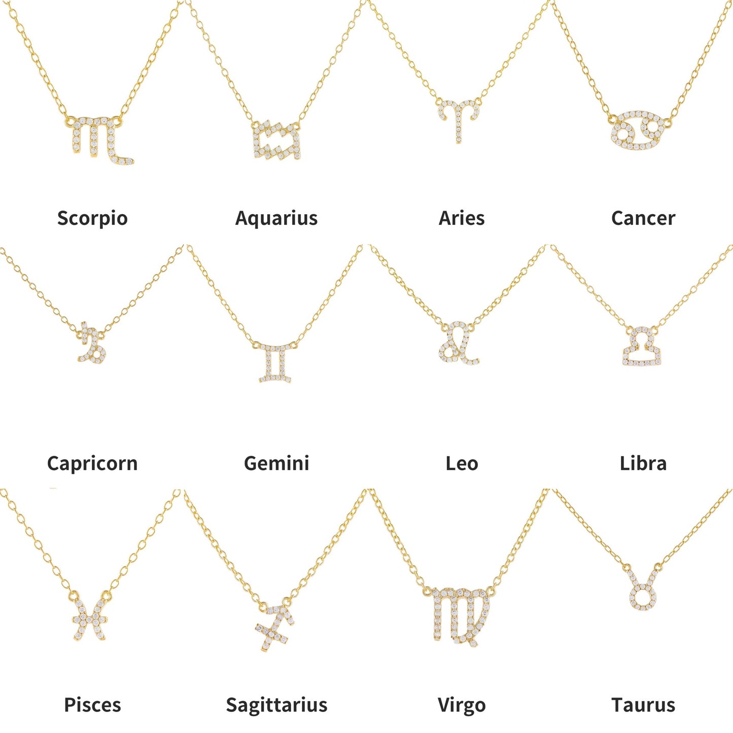 Diamond Zodiac Sign Necklaces