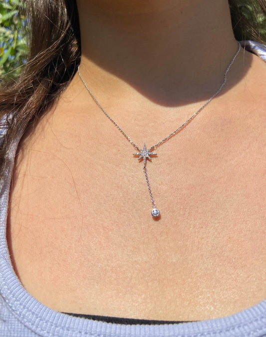 Single Starburst Silver Necklace