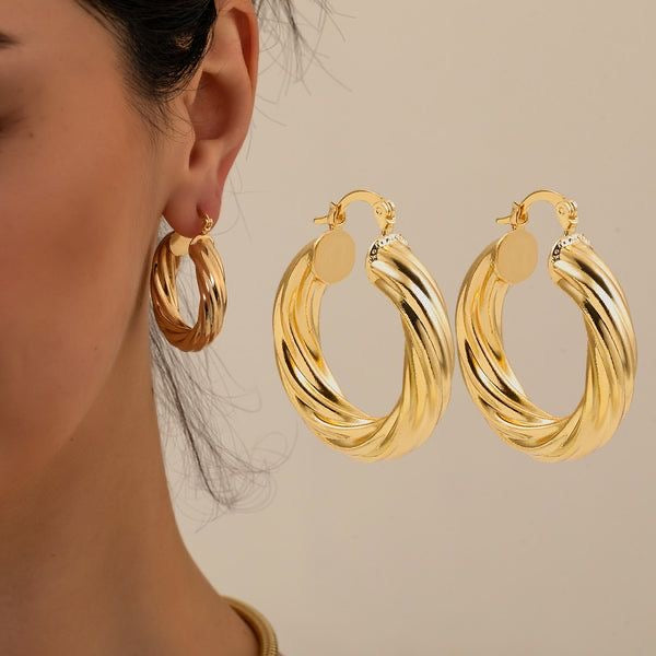 Olive Hoop Earrings