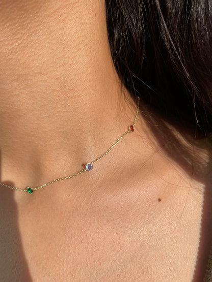 Colored Gem Choker