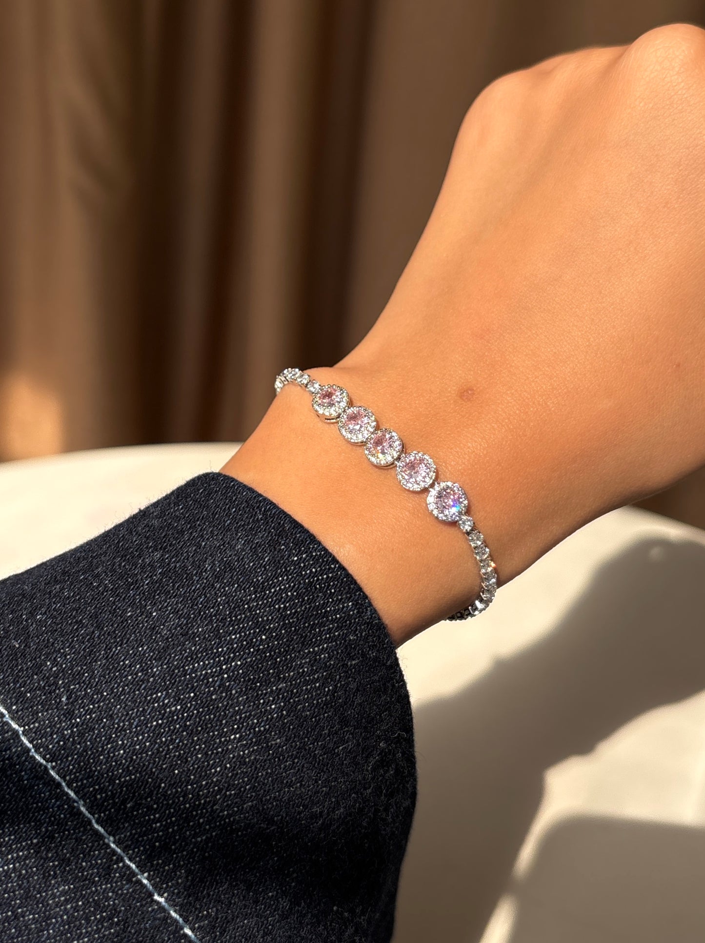 Pink Round Tennis Bracelet