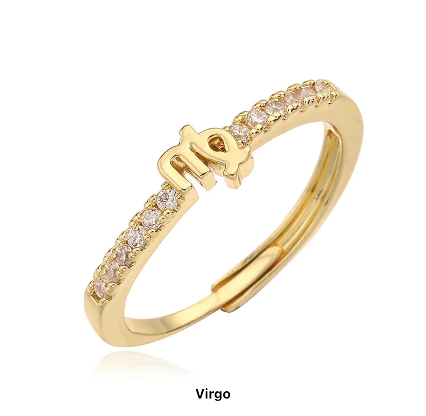 Zodiac Sign Gold Ring