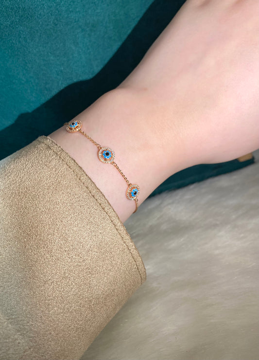 Rosegold Evil Eye Bracelet