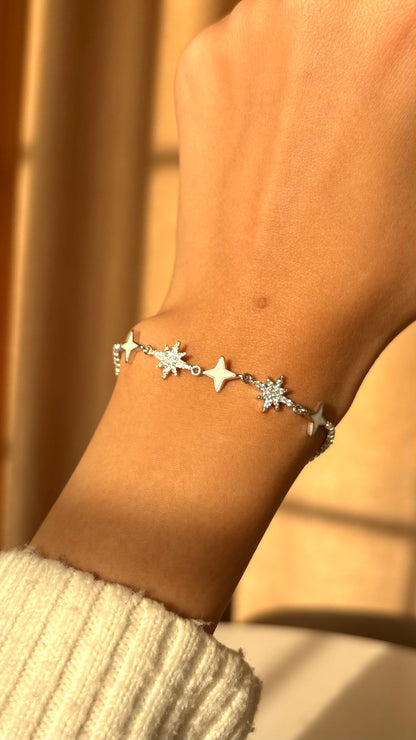 Silver Stars Tennis Bracelet
