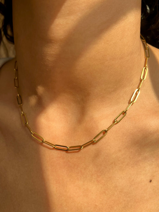 Paperclip Gold Necklace