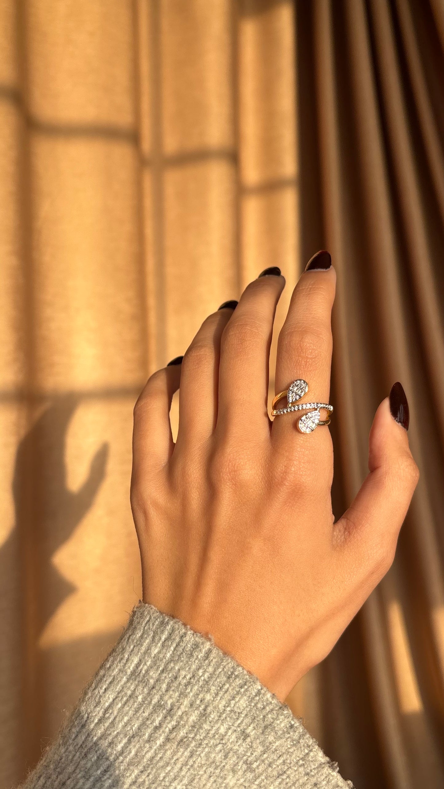 Double Pear Gold Ring