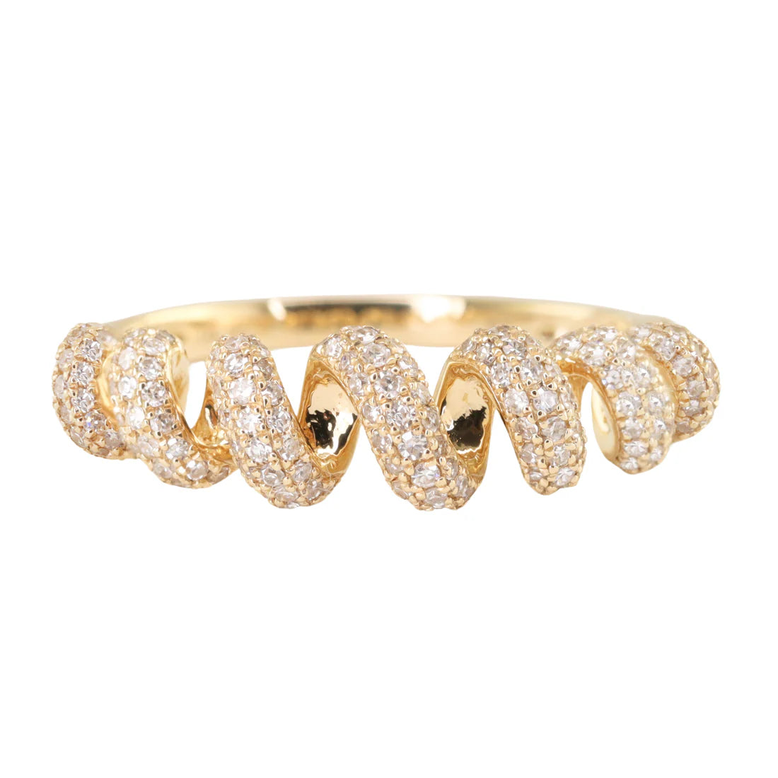 gold and diamond spring ring