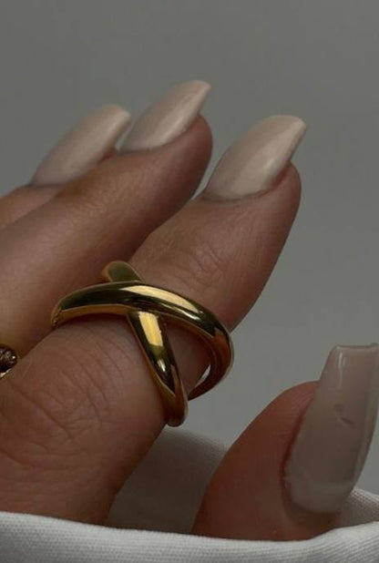 Plain Cross Ring Gold