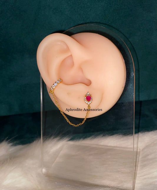 Chain Pear Diamond Earring