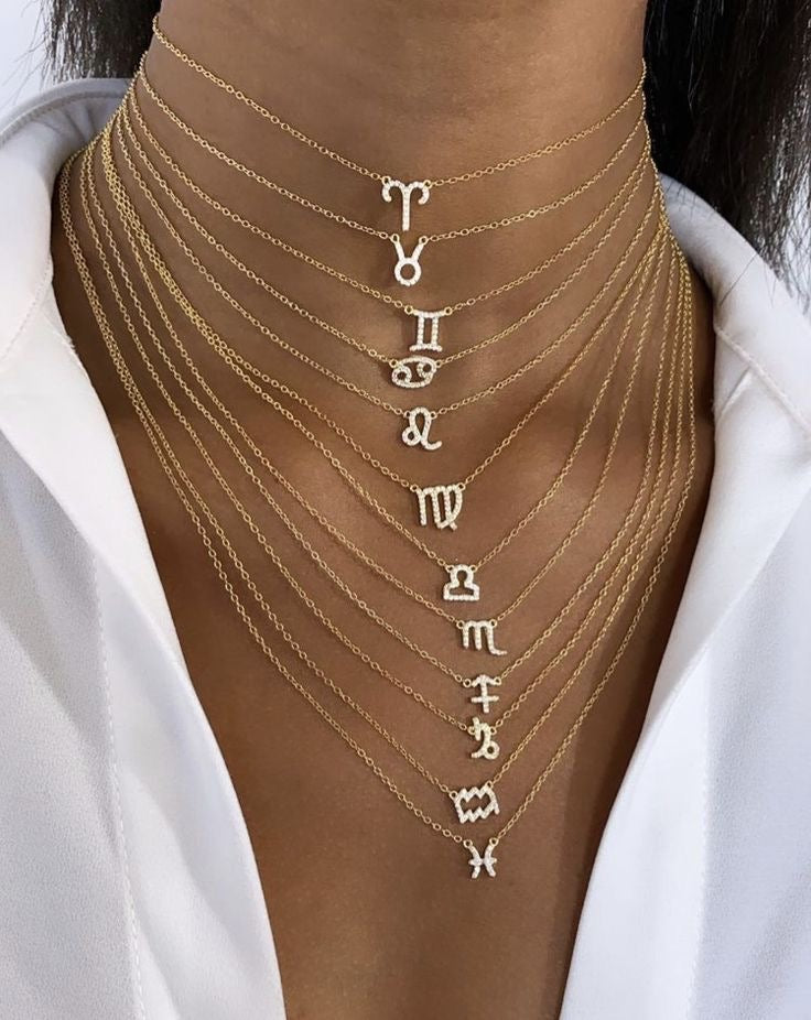 Diamond Zodiac Sign Necklaces