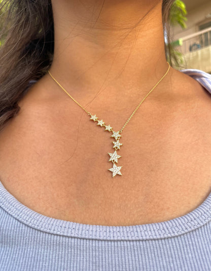 Diamonds Star Lariat Necklace