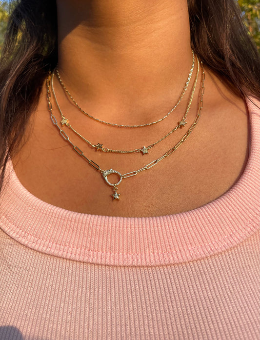 Stars Lock Necklace Set