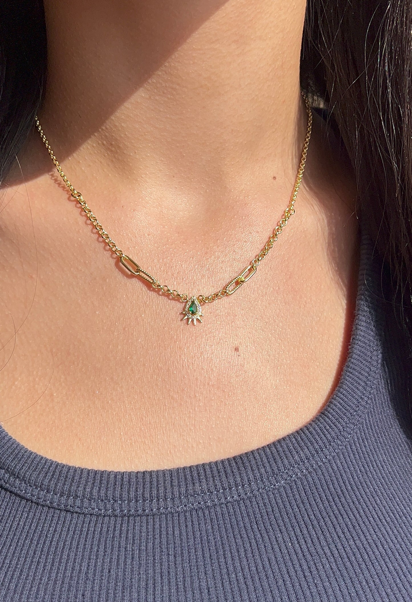 Emerald Green Lynx Necklace