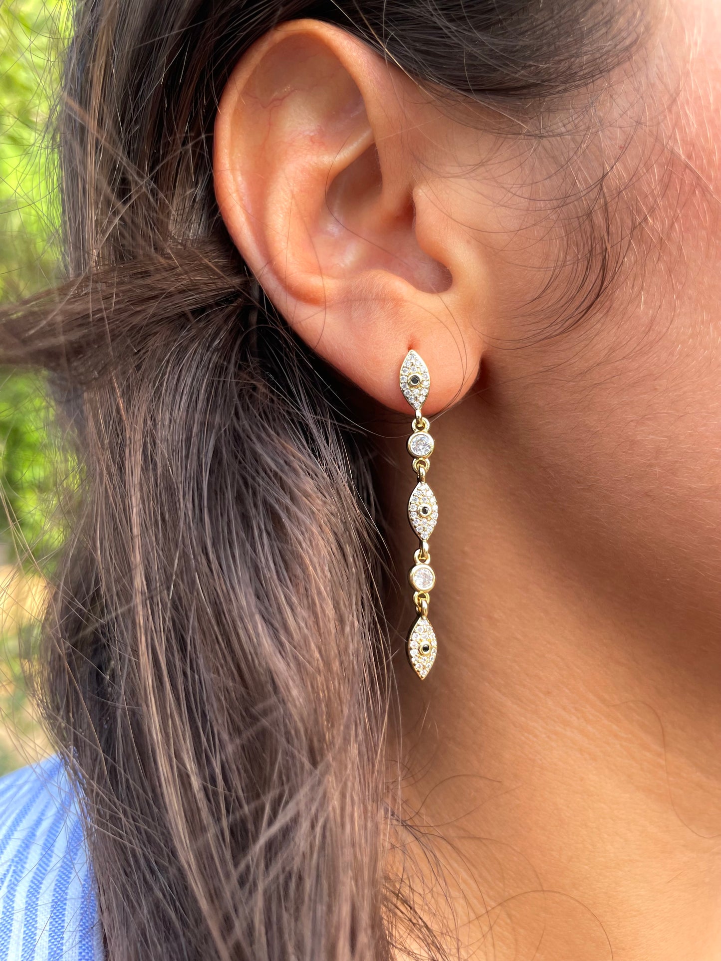 Evil Eye Link Earrings