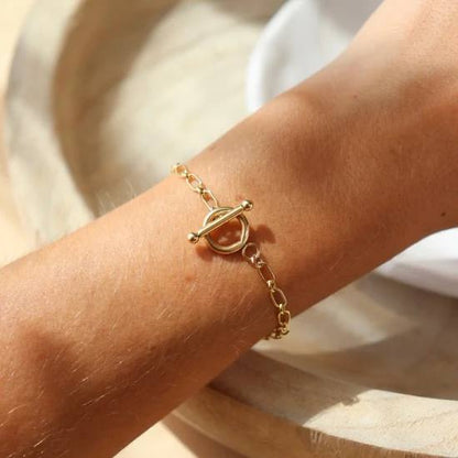 Paperclip Chain Gold Bracelet