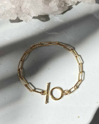 Paperclip Chain Gold Bracelet