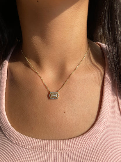 Single Baguette Gold Necklace