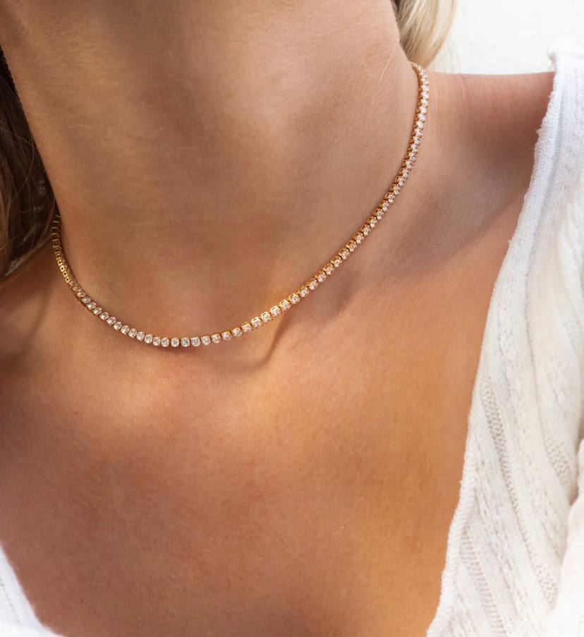 Thin Tennis Gold Necklace