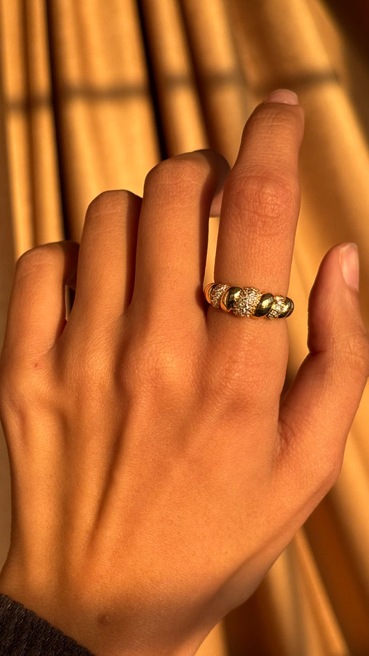 Diamond Rope Gold Ring