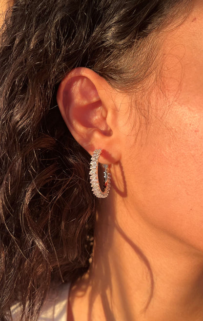 Silver Tennis Earrings