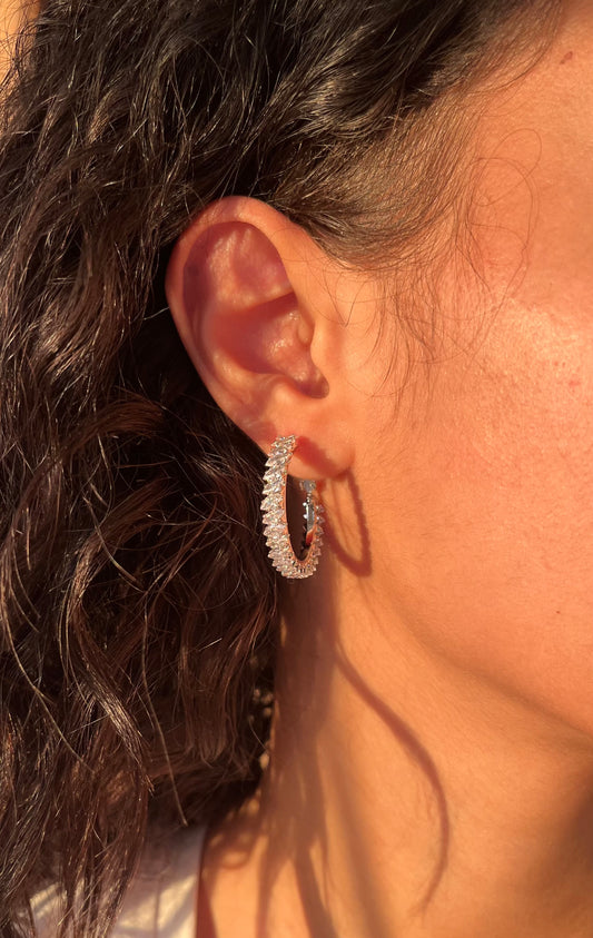 Silver Tennis Earrings