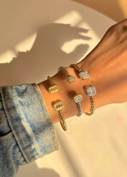 Iced Baguette Bangle
