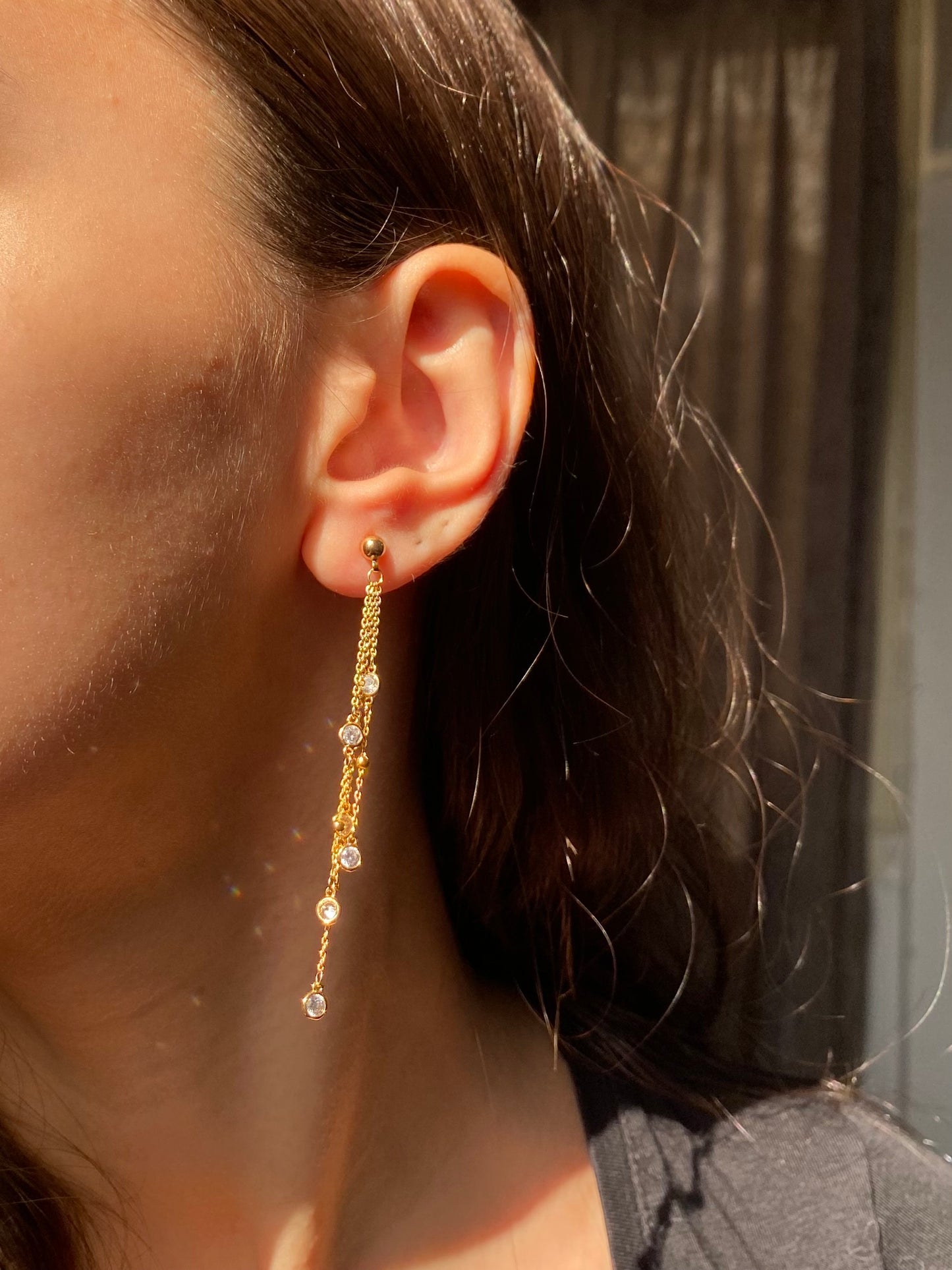 Diamonds Drop Down Earrings