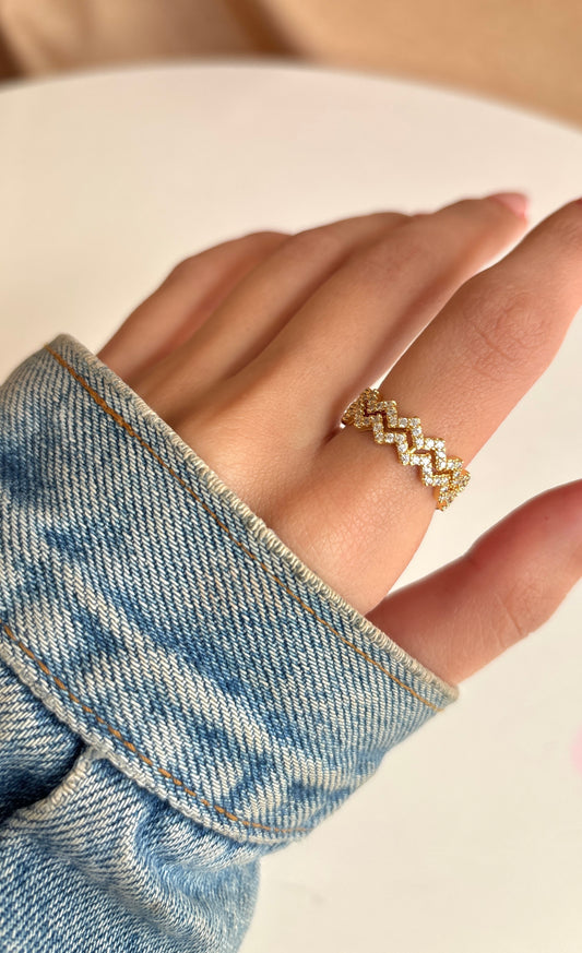 Waves Gold Ring