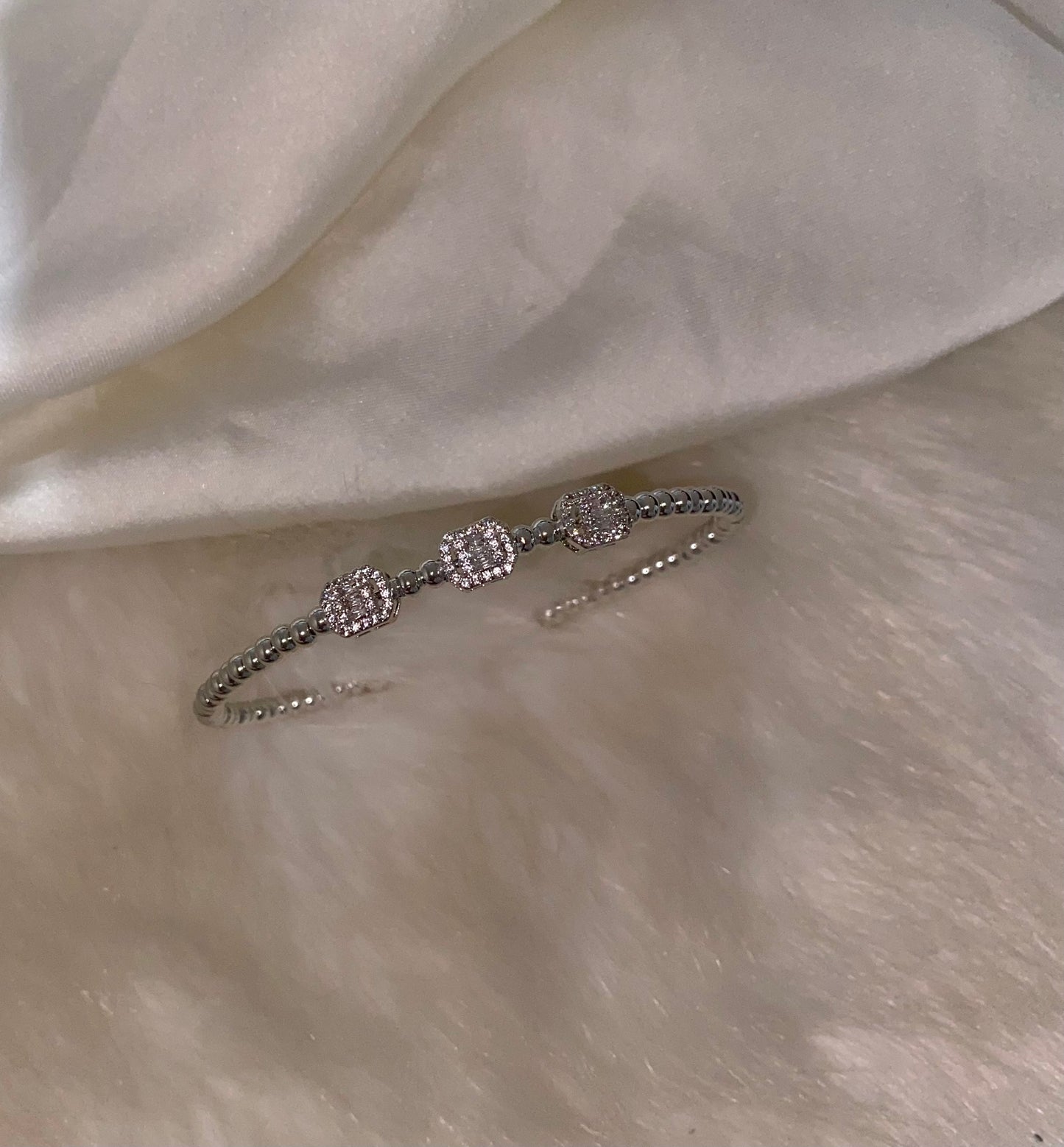 Triple Baguette Diamond Bangle