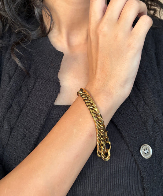 Thick Cubic Chain Bracelet
