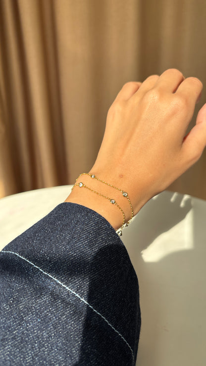 Diamond Double Layered Bracelet