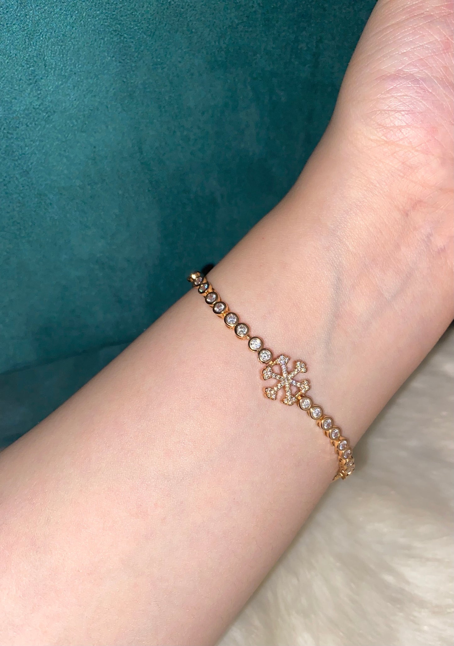 Snowflake Diamond Adjustable Bracelet