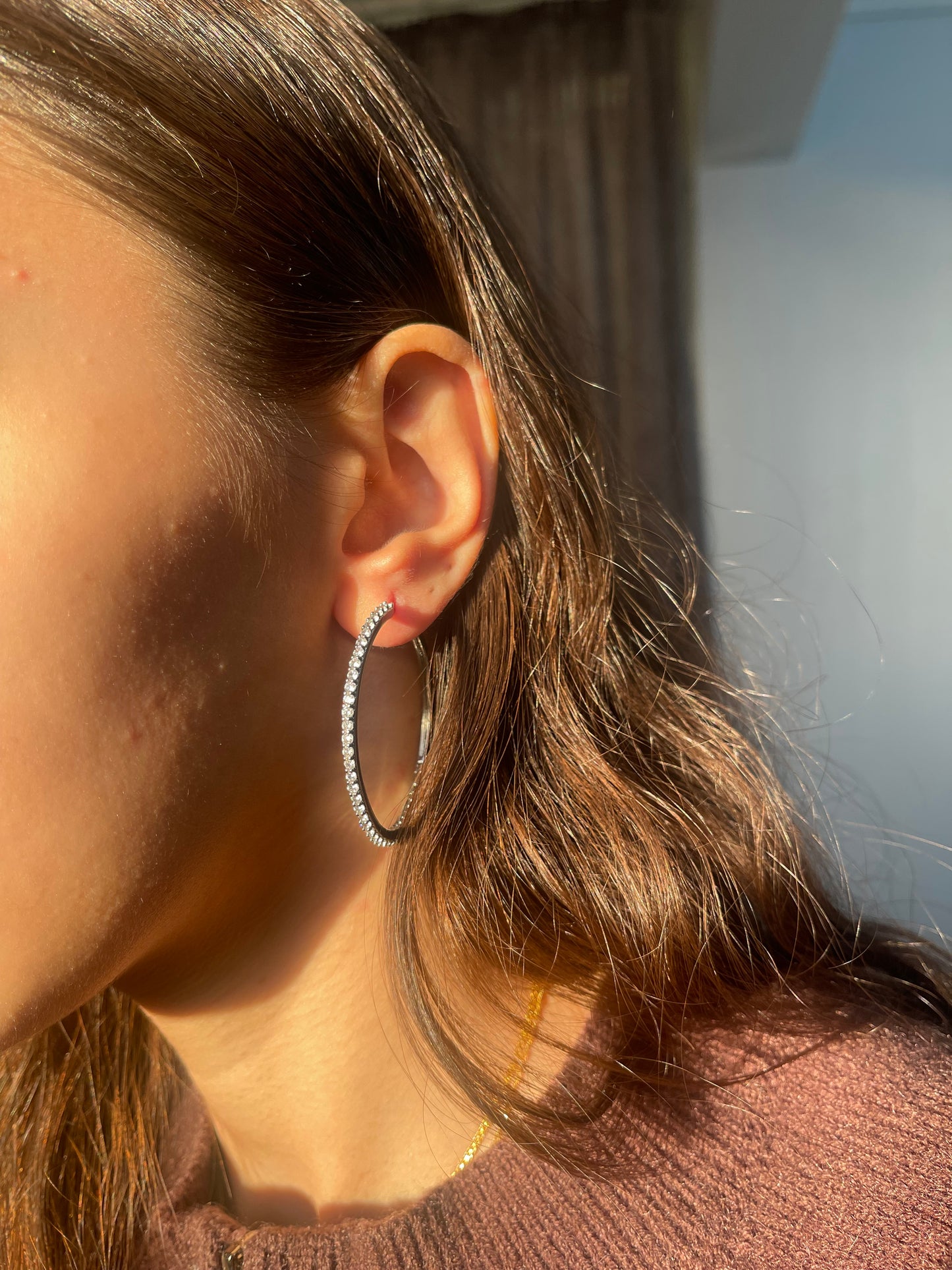 Glow Silver Hoop Earrings