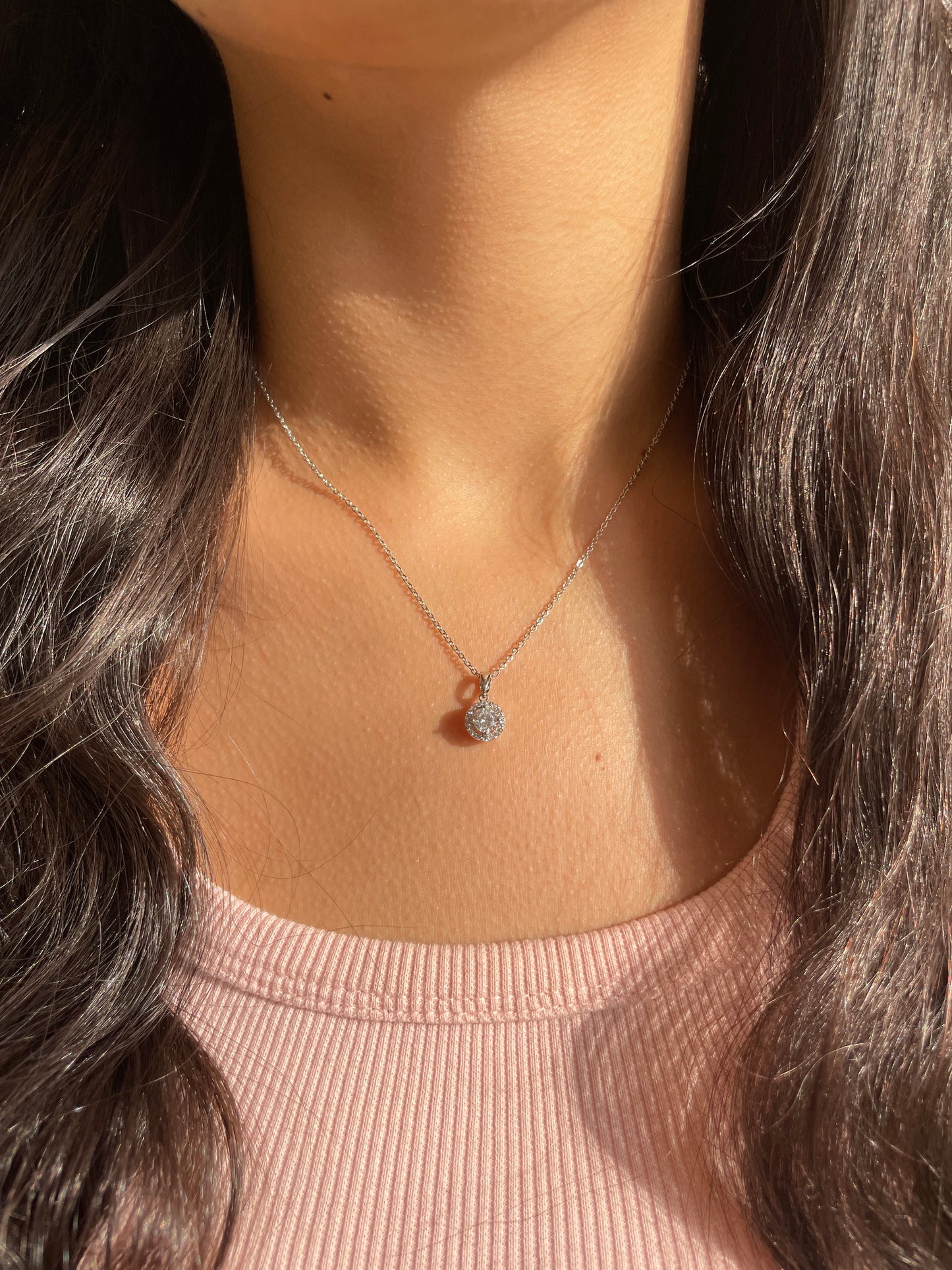 Diamond silver Necklace