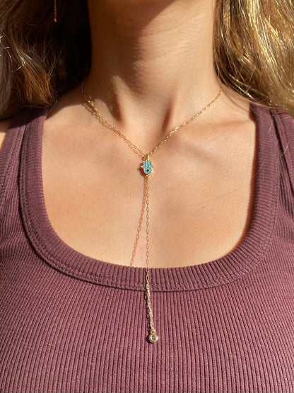 Nova Blue Drop Necklace