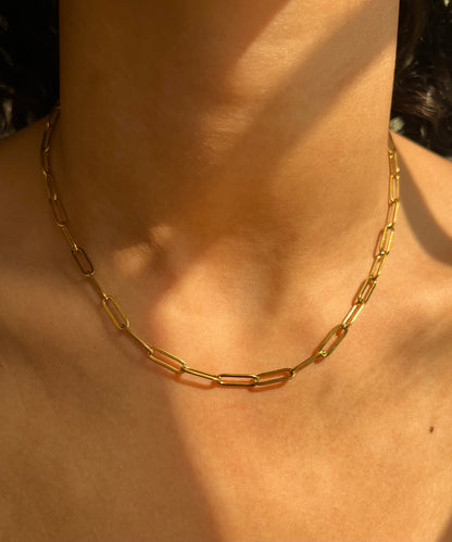 Paperclip Gold Necklace