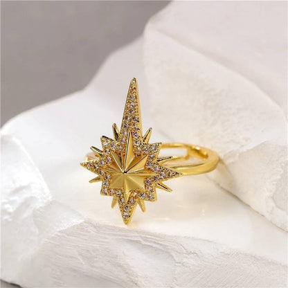 Starburst Ring Gold with Strass