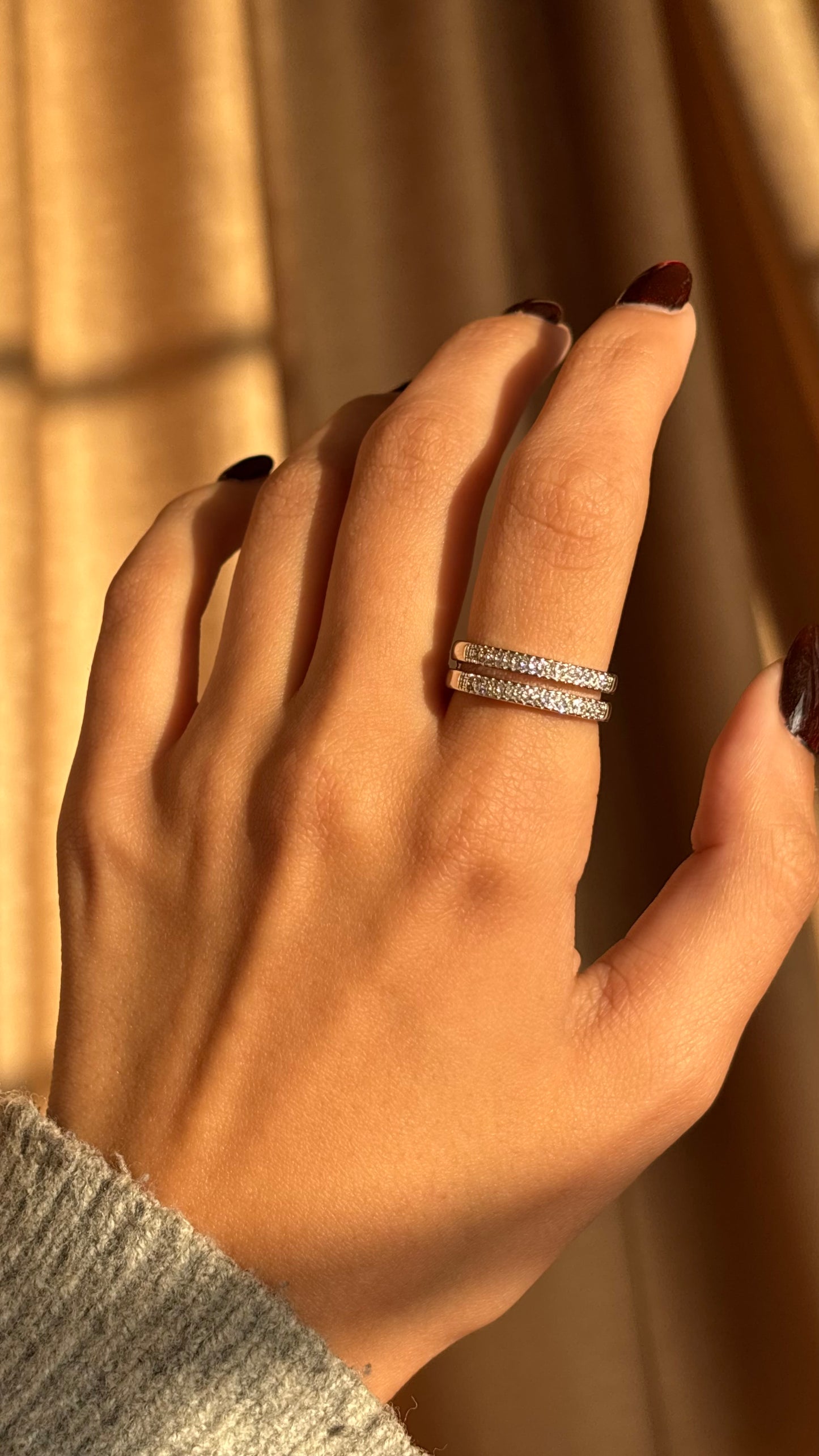 Duo Tennis Silver Ring