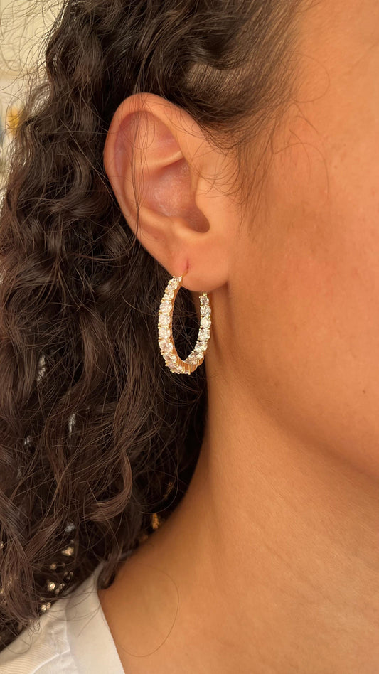 Gold Tennis Earrings