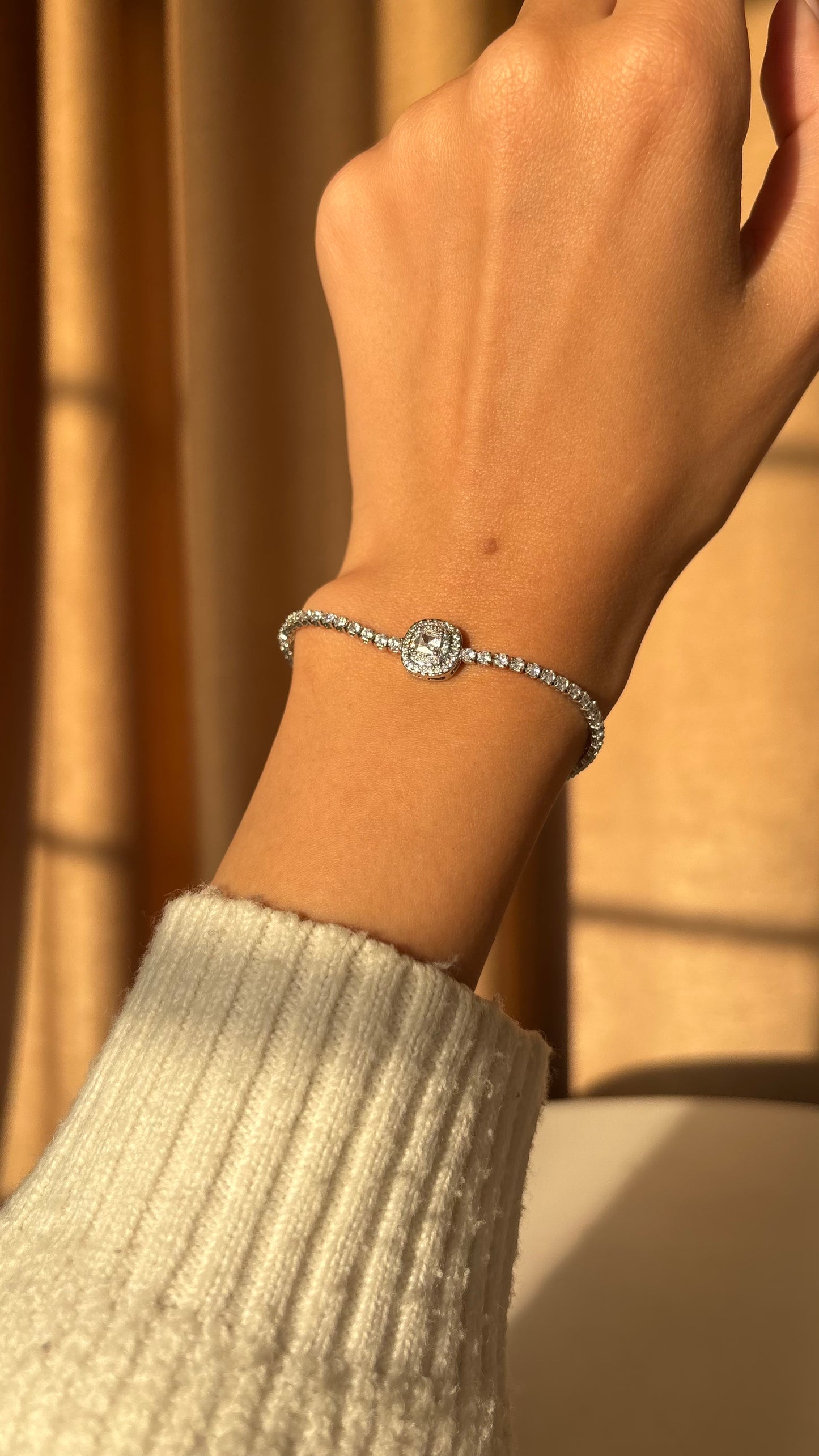 Diamond Silver Tennis Bracelet