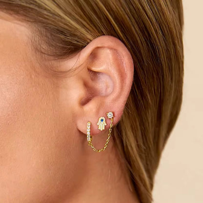 Diamond Stud Connected Piercing