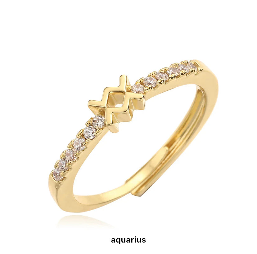 Zodiac Sign Gold Ring