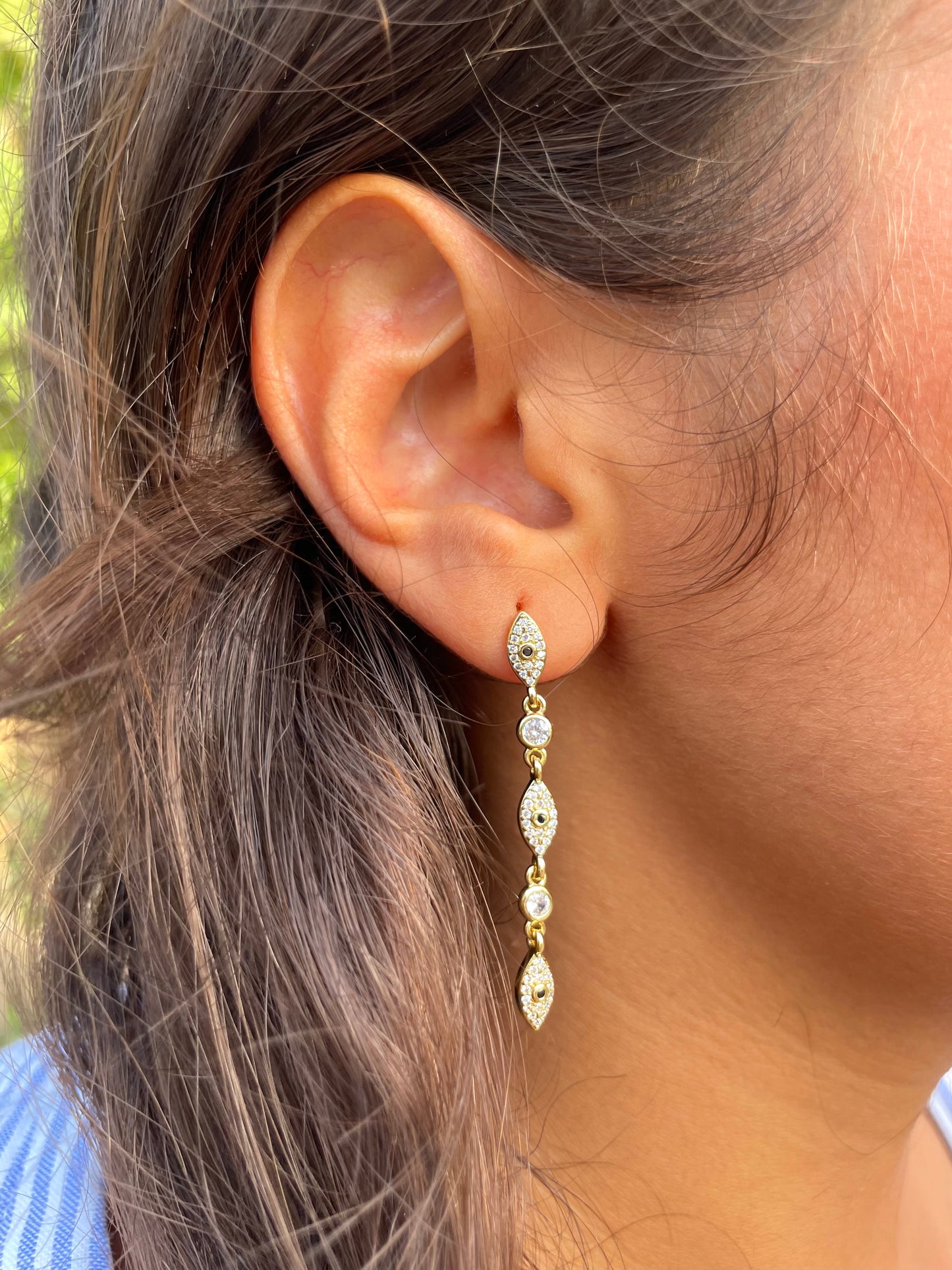 Evil Eye Link Earrings